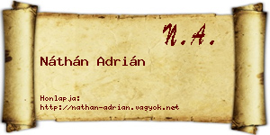 Náthán Adrián névjegykártya